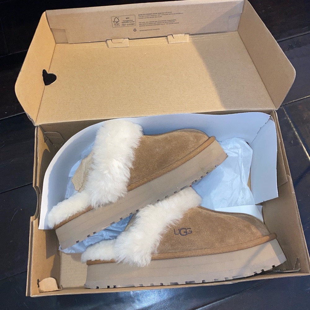 Womens UGG® Disquette Platform Clog - Chestnut (Womens 6)